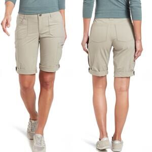 Kuhl Womens Horizn Horizon Short Bermuda Sz 16 Khaki Cargo Performance Recco NEW